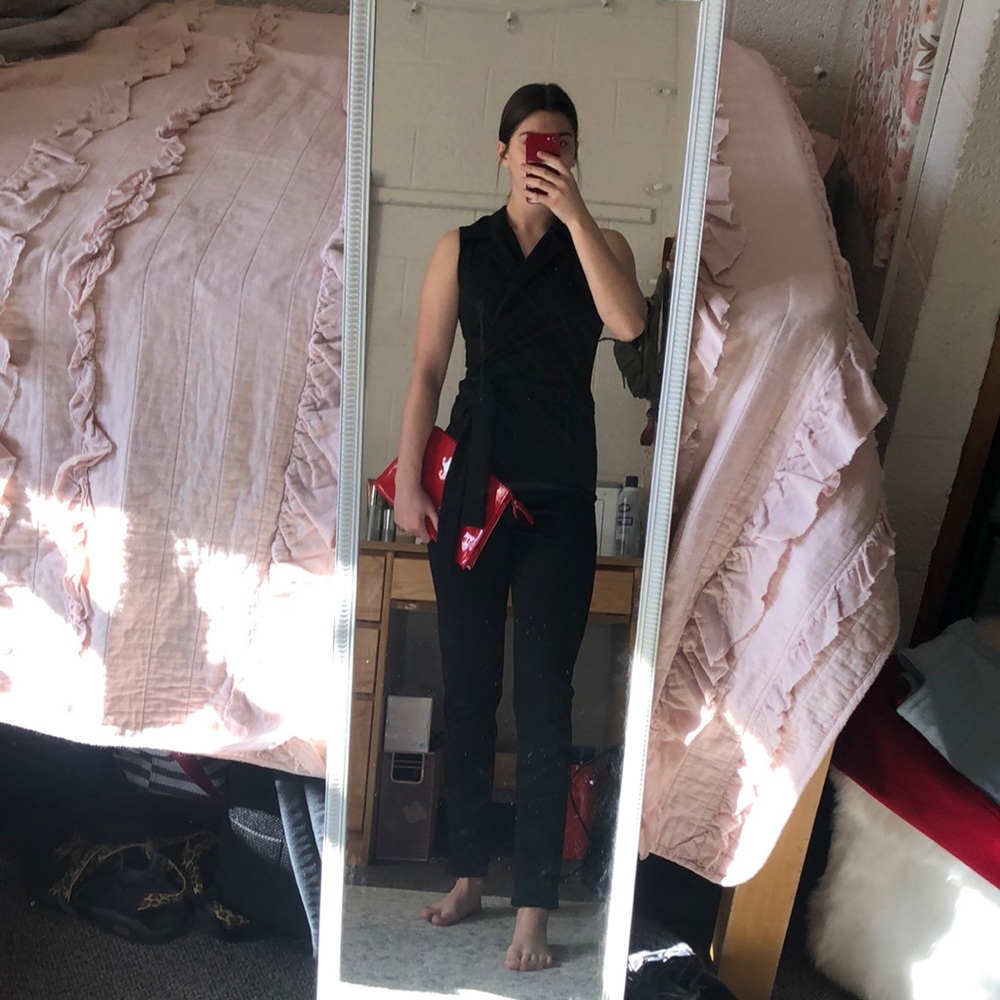 Pretty little thing black jumpsuit romper formal business professional ✨